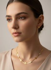 L-V STONE SNAKE CHAIN PENDANT SET