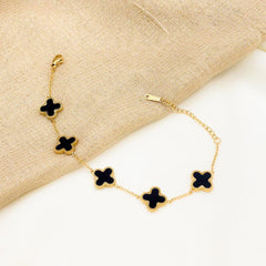 BLACK 5 CLOVER BRACELET