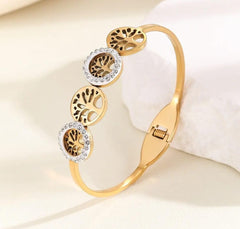 TREE OF LIFE BANGLE – 18K GOLD PLATED
