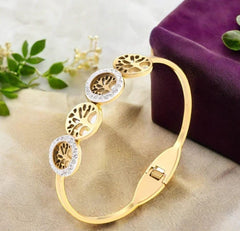 TREE OF LIFE BANGLE – 18K GOLD PLATED