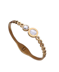 CIRCLE GLAM BANGLE – 18K GOLD PLATED