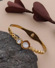 CIRCLE GLAM BANGLE – 18K GOLD PLATED