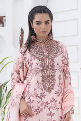 Floral Poise Emb 3 Pc