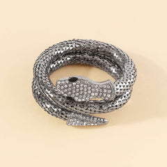 RHINESTONE SNAKE WRAP BRACELET