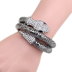 RHINESTONE SNAKE WRAP BRACELET