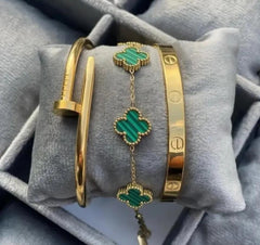 PACK OF 3 LUXE GREEN CLOVER-CARTIER-NAIL